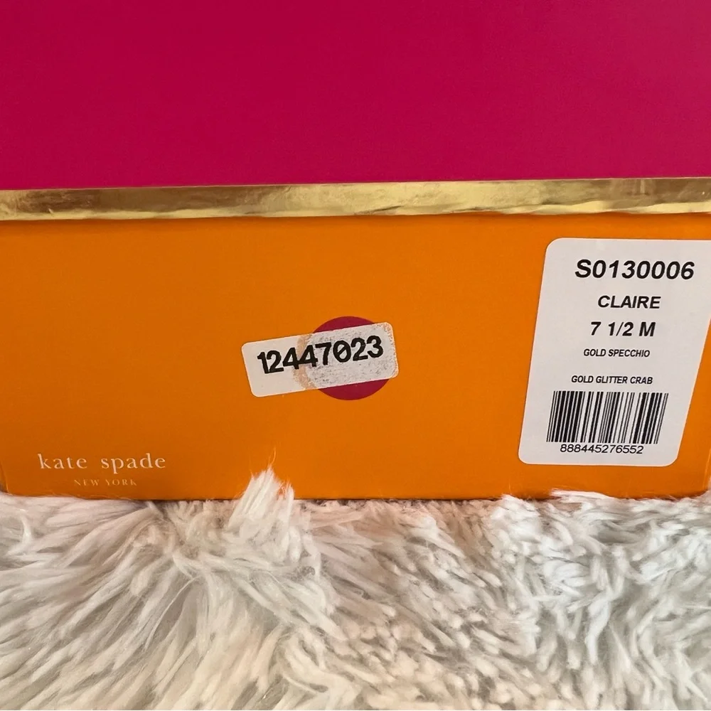 🎉HP🎉 Kate Spade Claire Gold Glitter Crab Sandal / Shoes - Picture 11 of 11